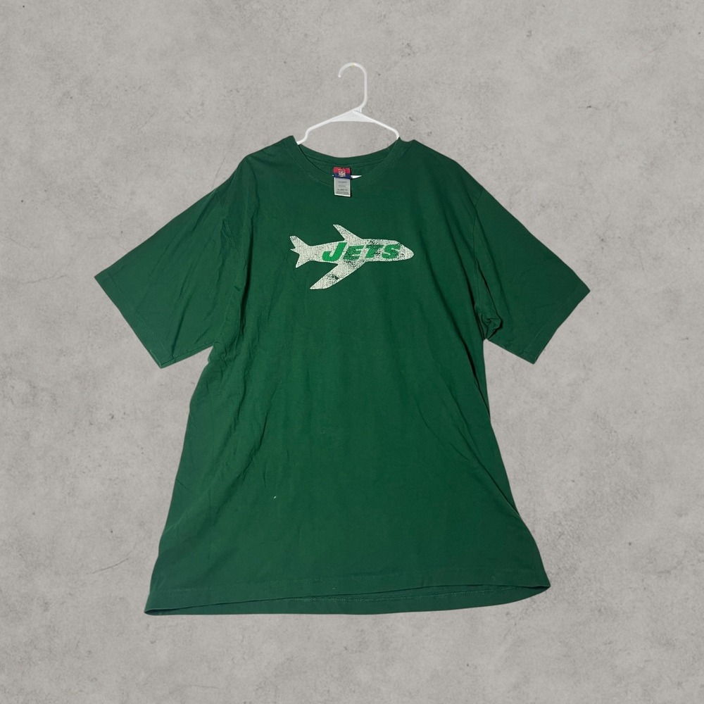 Vintage NFL New York Jets Shirt Green Distressed Graphic Tee XL OG Sportswear